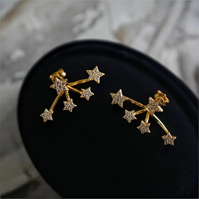 Shining Diamond Ear Clip Female Special Interest Light Luxury High Stud Earrings