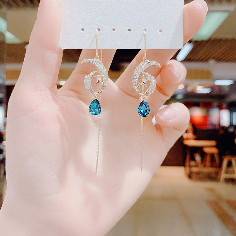 Opal Tassel Tide Chain Super Fairy Long Ear Line