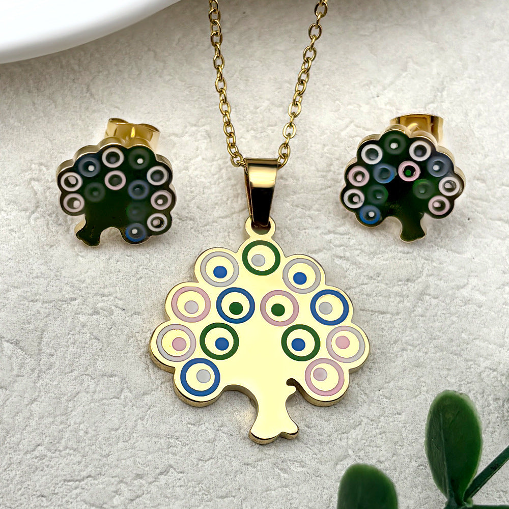 Clear Stock Rainbow Color Small Cartoon Female Oil Pendants