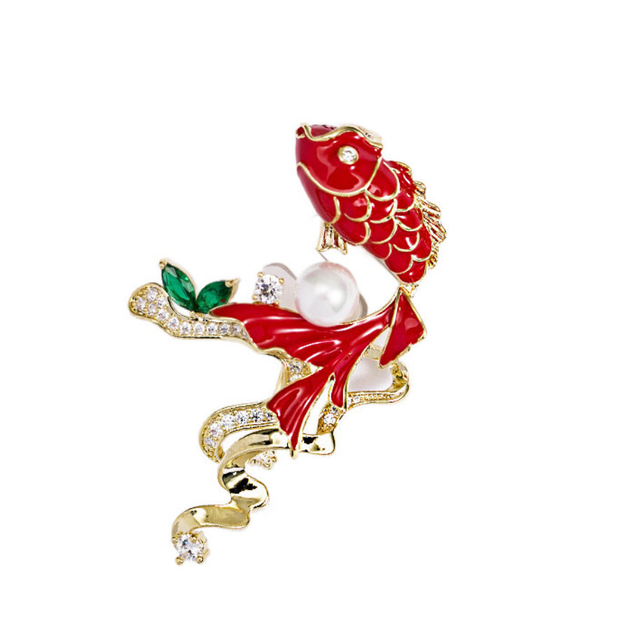 Golden Pearl Corsage Wheat Brooch Female High-grade Brooches
