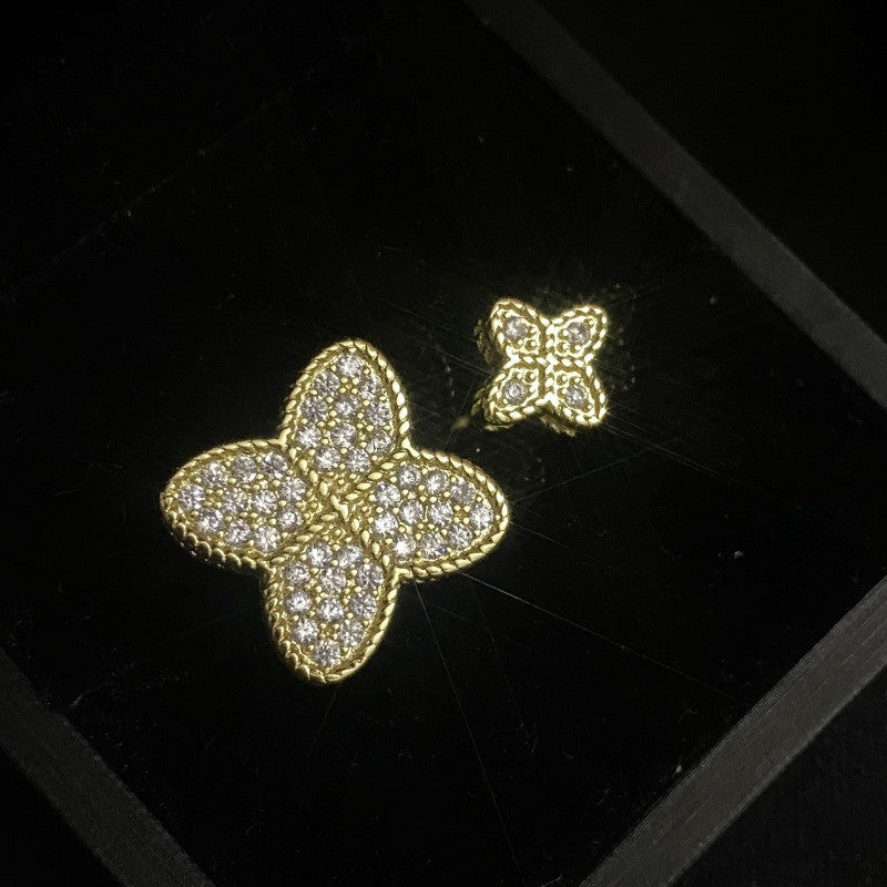 Camellia Fashion Romantic French Golden Rhinestone Gold Plated Ring