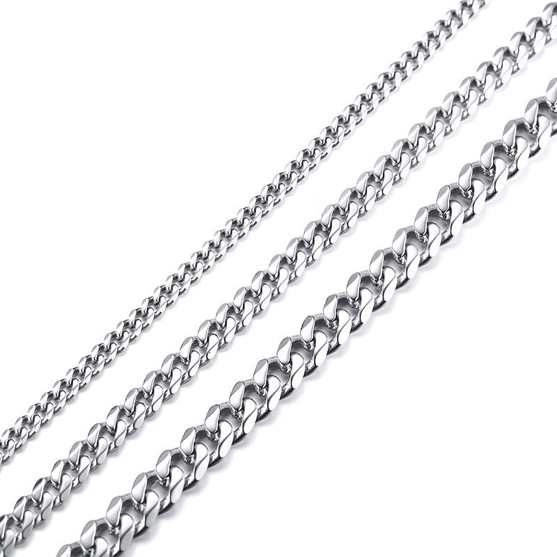 Women's & Men's Hop Trendy Thick Stainless Steel Titanium Cuban Necklaces