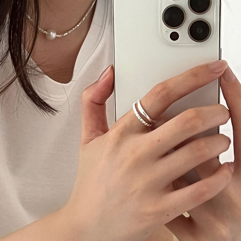 Late Sterling Sier Collection Style Bright Index Finger Folding Ring