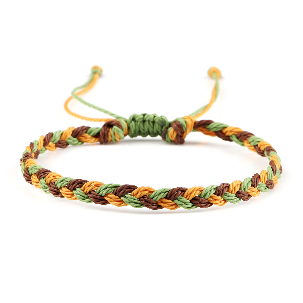 Creative Twist Weave Taiwanese Wax Handmade Hand Unisex Twin Bracelet