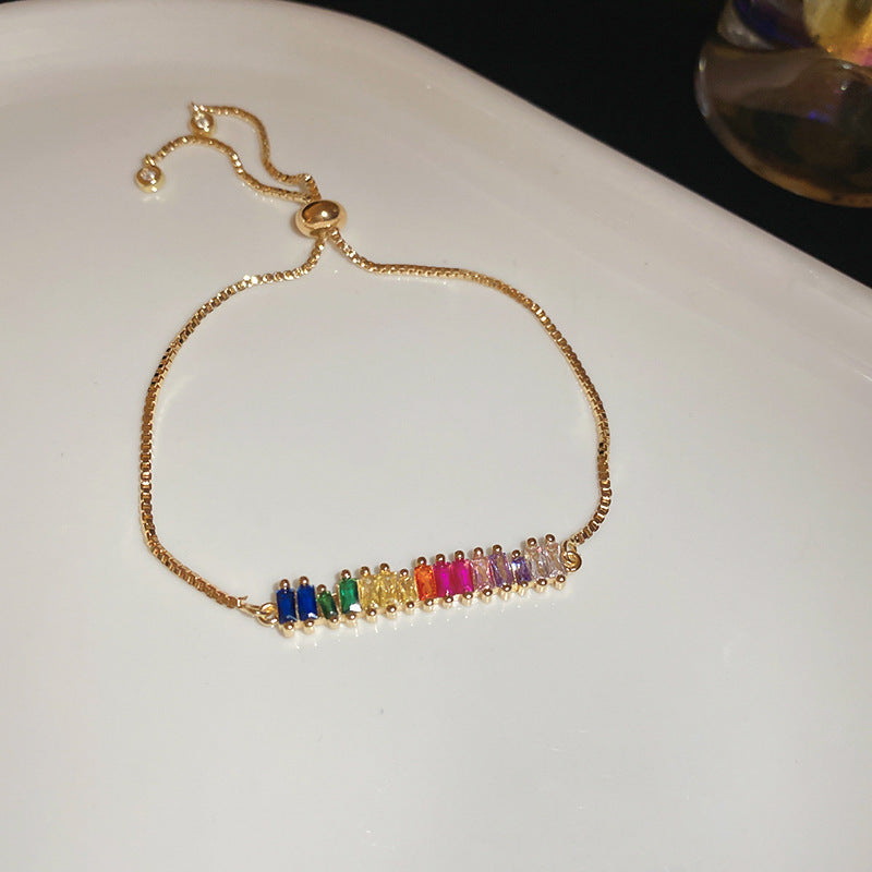 Women's Heart-shaped Zircon Adjustable Simple Fashion Light Luxury Bracelet