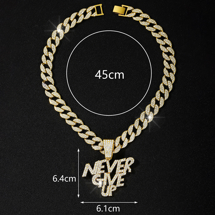 Men's Alloy Letter Punk Hip Hop Full Necklaces