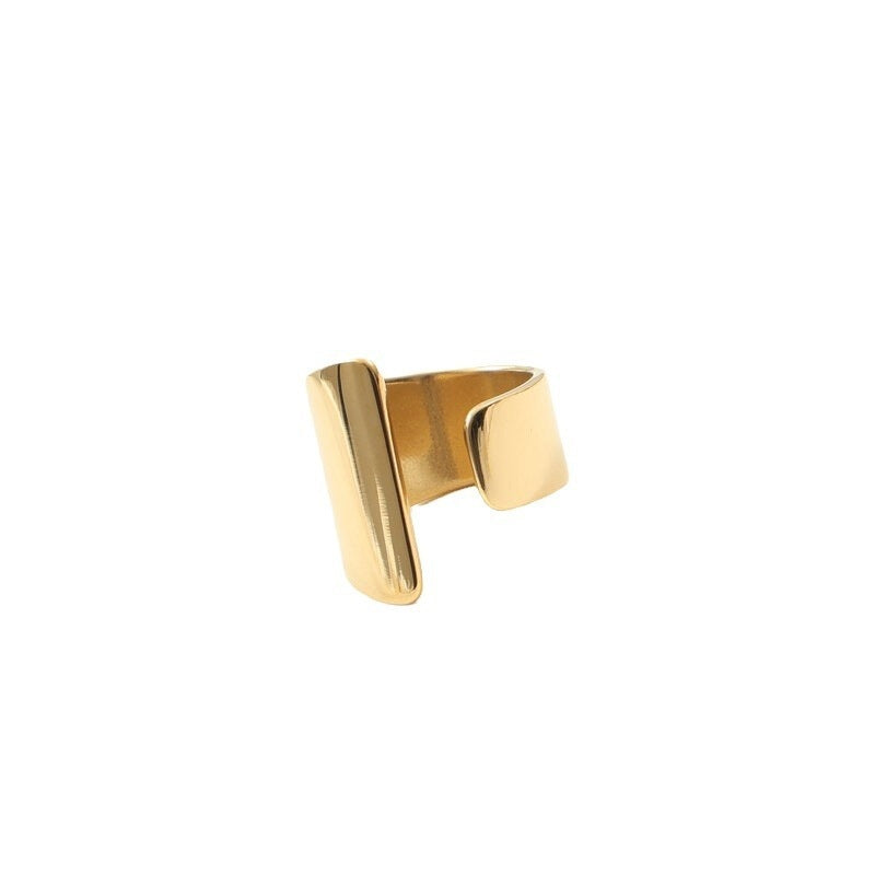 Open Shaped Exaggerated Titanium Steel Gold Bracelet