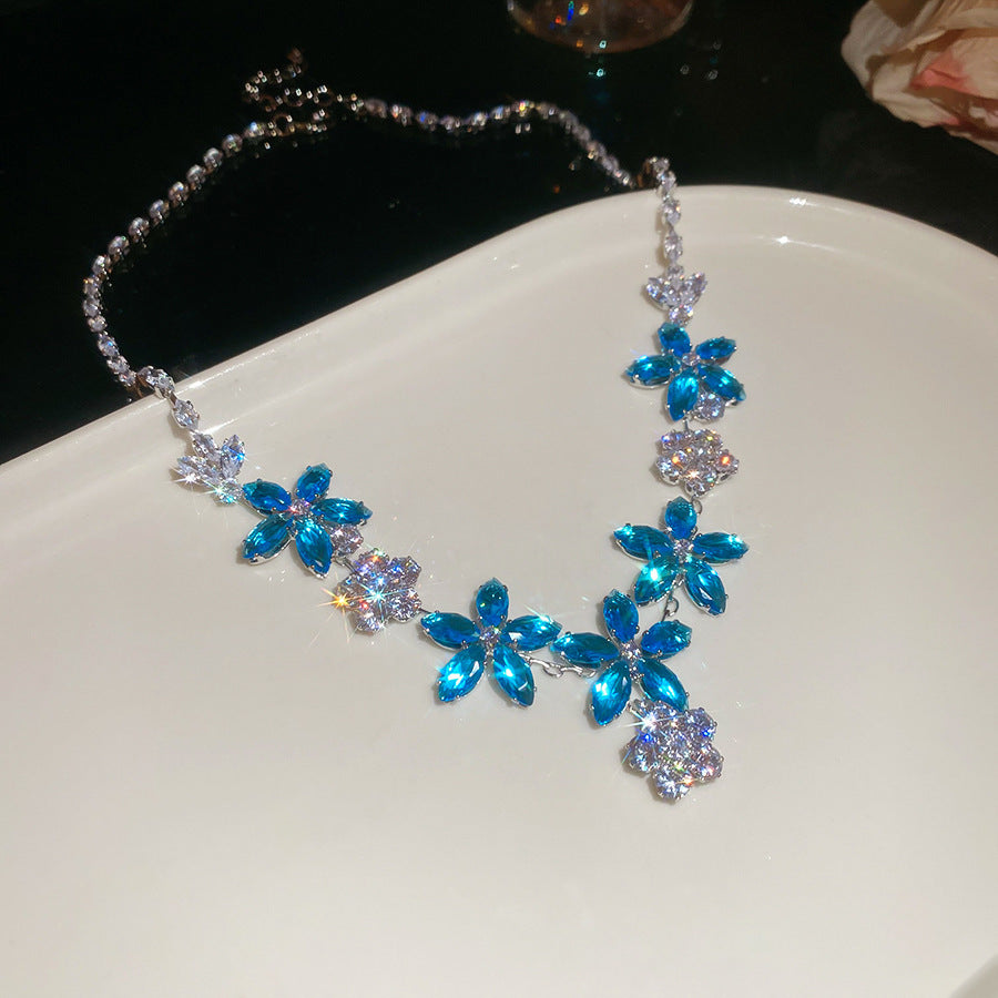 Style Zircon Irregular Flower Light Luxury High-grade Clavicle Chain Fashion Necklaces