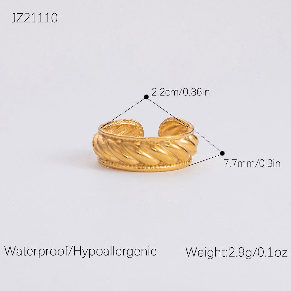 Simple Design Open Stainless Steel Gold-plated Rings