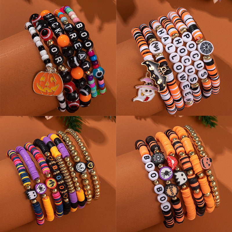 Halloween Acrylic Beaded The Spider Devil's Bracelets