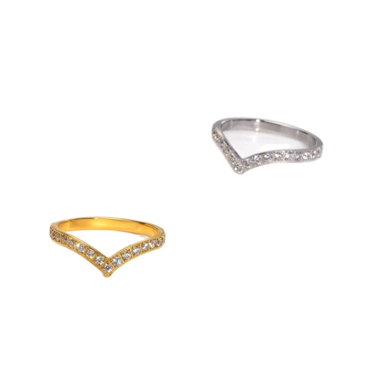 Women's V-shaped Titanium Steel Washed Simple Fashion High-grade Light Rings