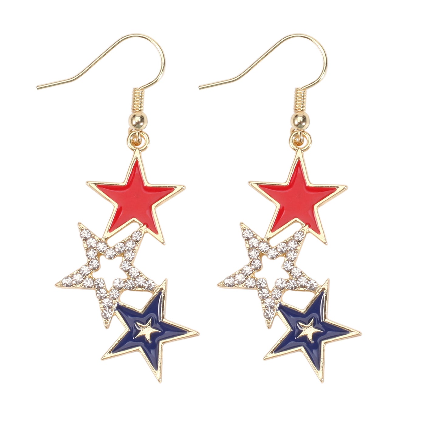 July Flag Independence Day War Veterans Earrings