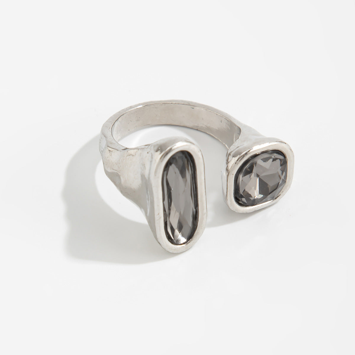 Sier Affordable Luxury Style Irregular Suit Geometric Fashion Design Sense Rings