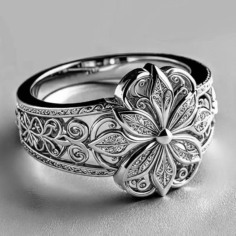 Butterfly Niche Design Mori Style Carved Artistic Temperament Ring