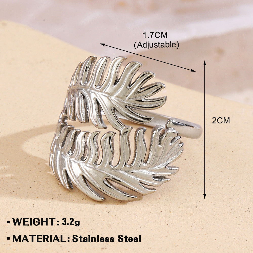 Stainless Steel Leaf Female Personalized Hip Rings