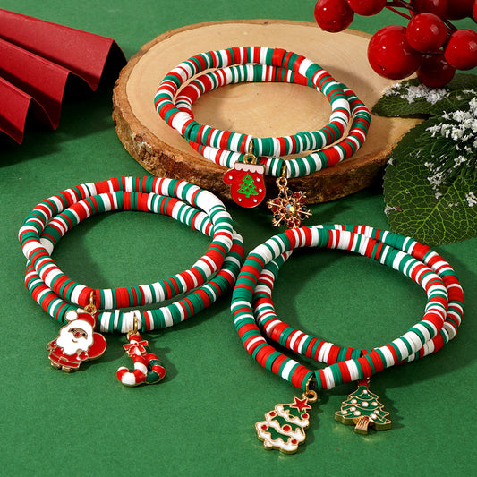 New Super Santa Christmas Polymer Clay Bracelets