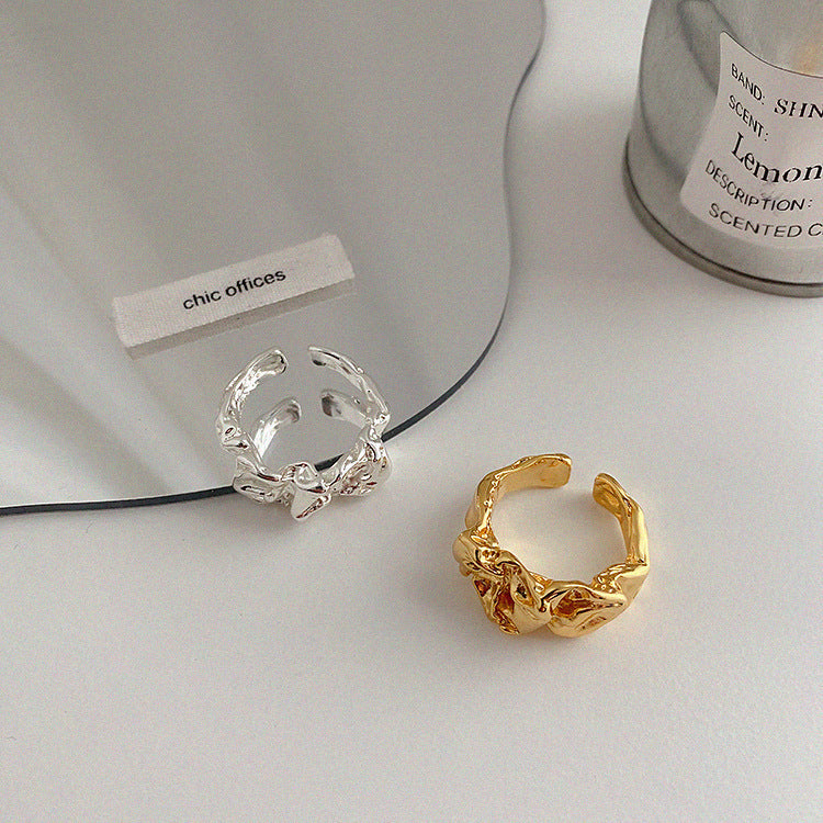 Gold Trend Creative Tin Foil Irregular Rings