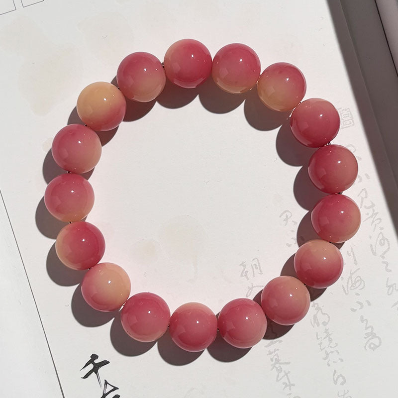 Pink Floating Flowers Bodhi Female Double Circle Rosary Bracelets
