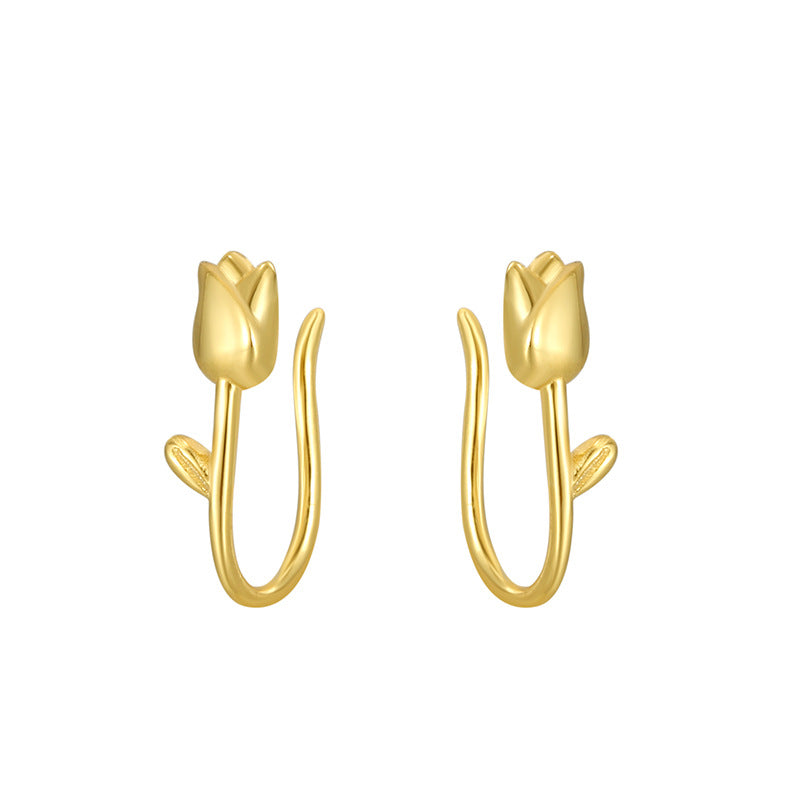 Women's Sterling Sier Tulip Fresh Simple Special Interest Earrings