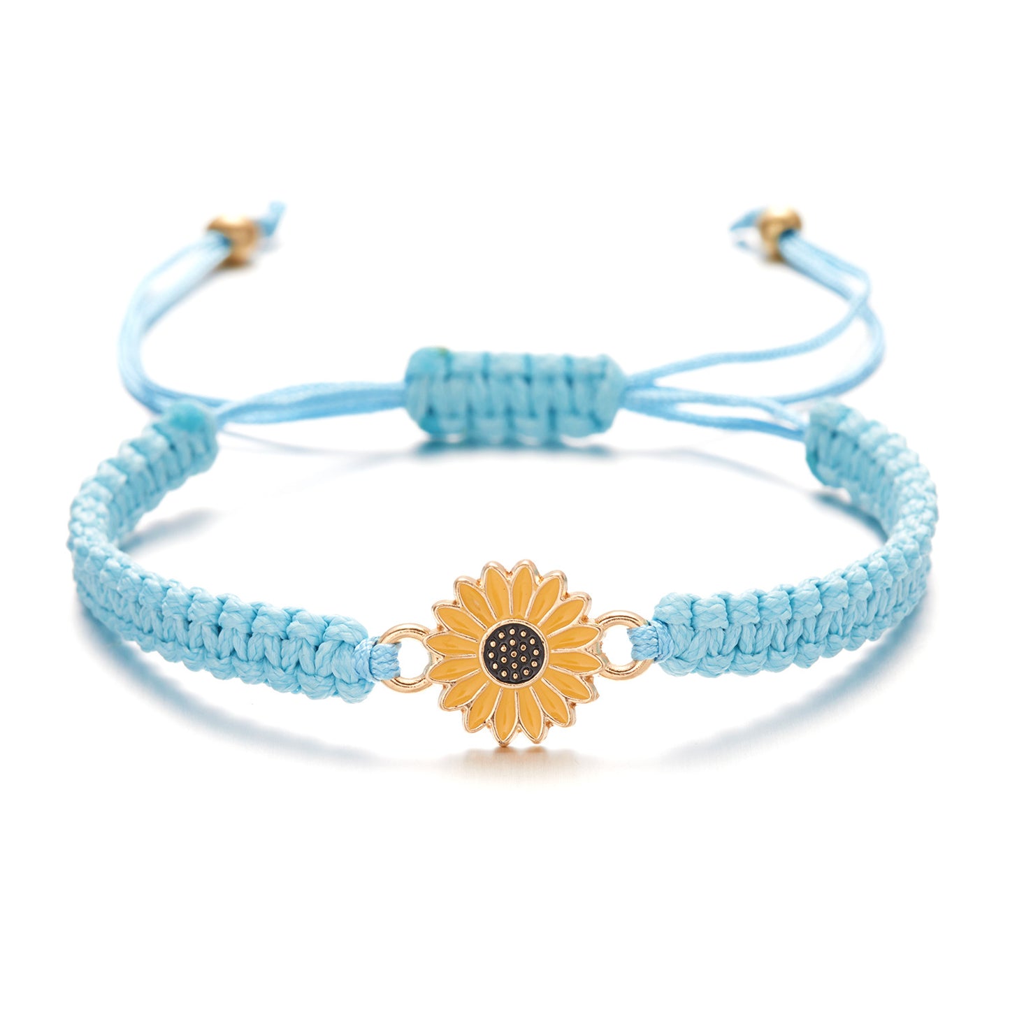 Handmade Woven Sunflower Fashion Daisy Couple Bracelets