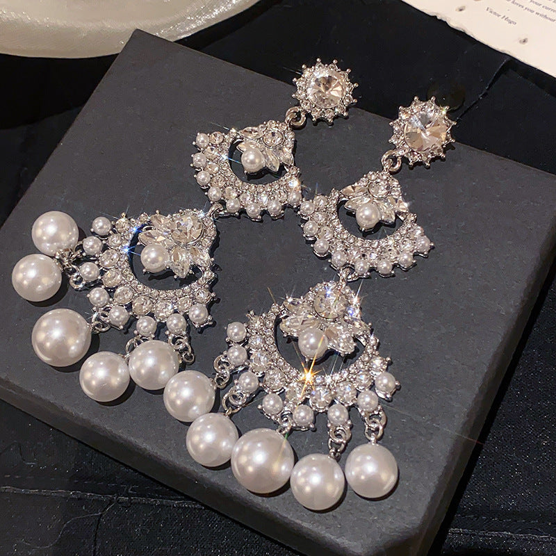 Women's Zircon Flower Light Luxury High-grade Temperament Fashion Earrings