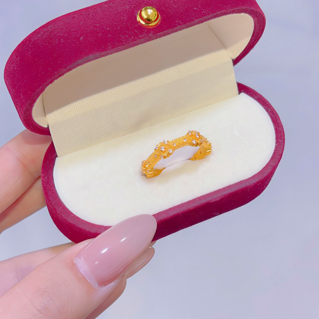 Women's Alluvial Gold Retro Affordable Luxury Design Brass Plated Fashion Ring