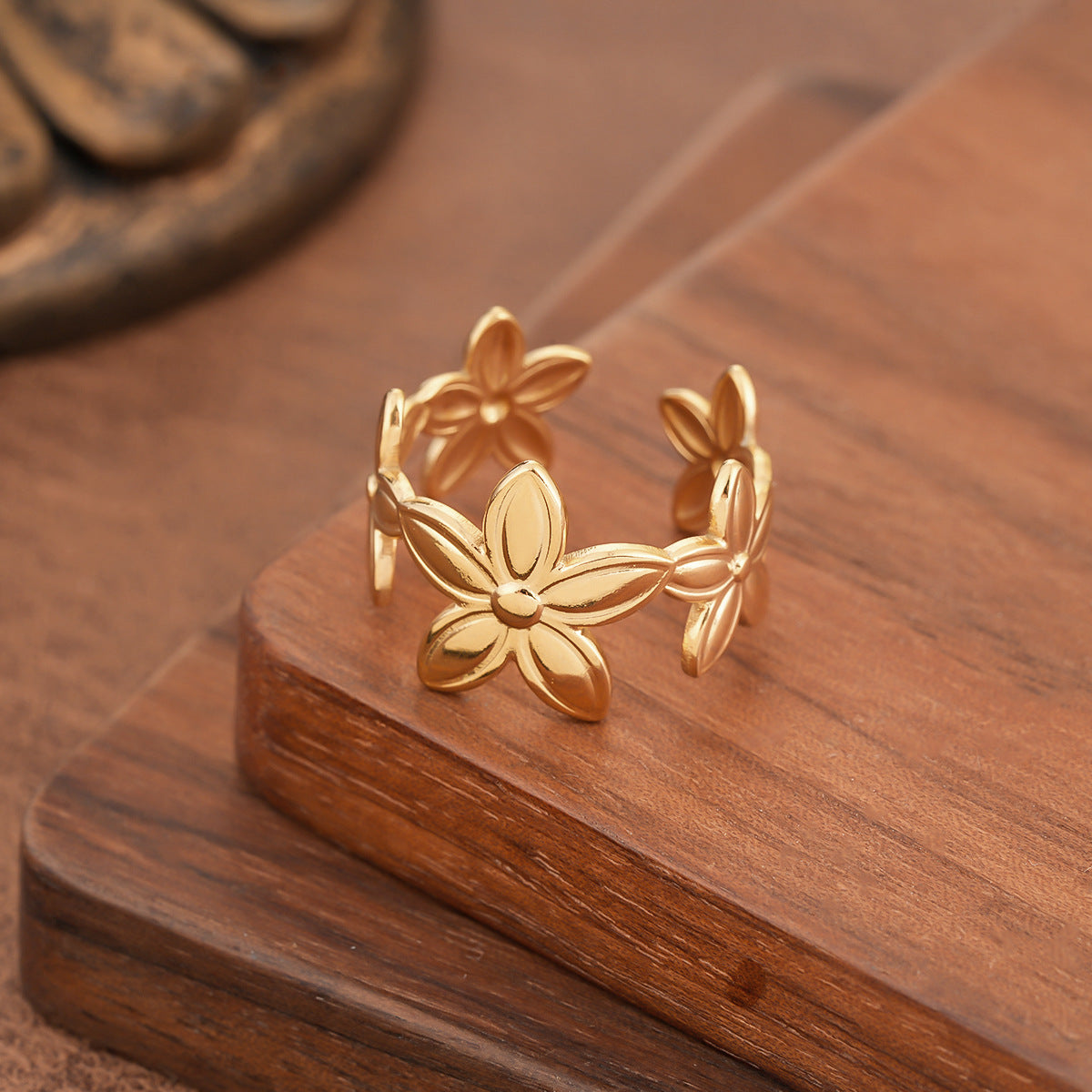 Fashionable Flower Simple Cold Style Unique Design Ring