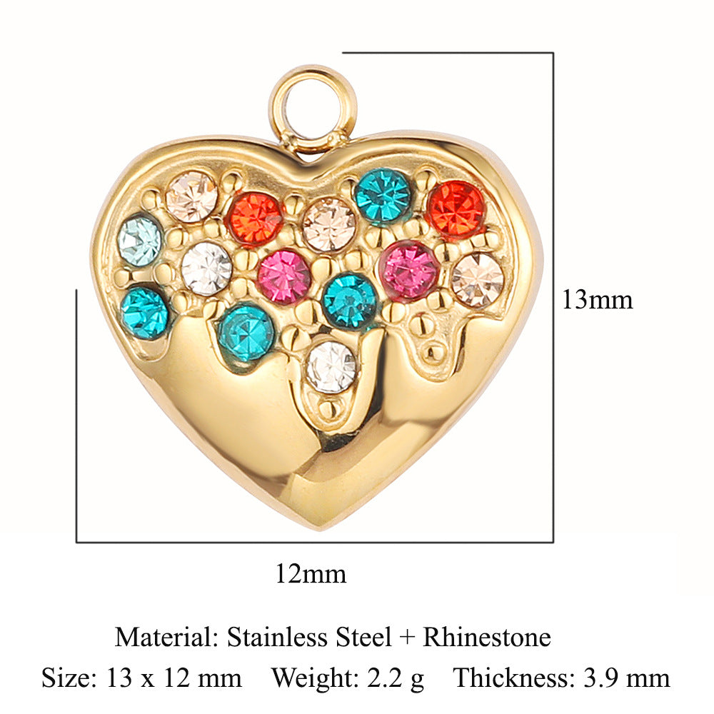 Heart Devil's Eye French Retro Titanium Steel Heart-shaped Pendants