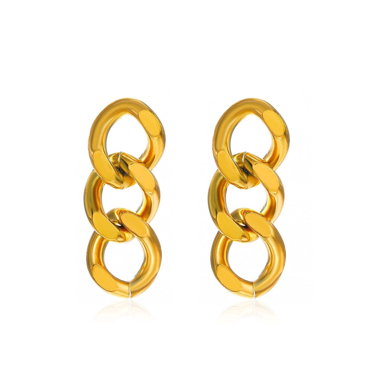 Chain Personality Fashion Real Gold Plating Stainless Earrings