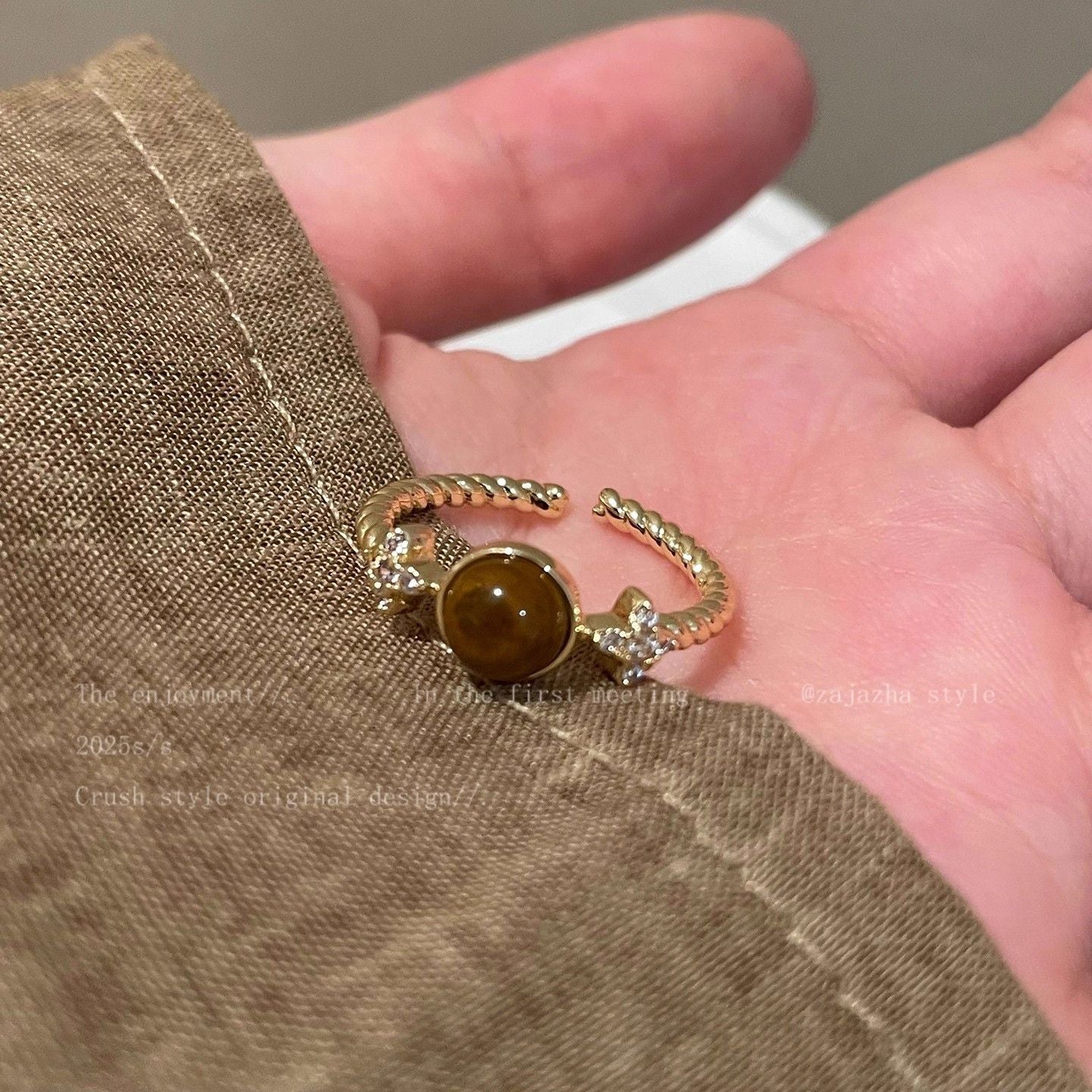 Zircon Simple Female Opening Adjustable Index Finger Light Luxury Rings