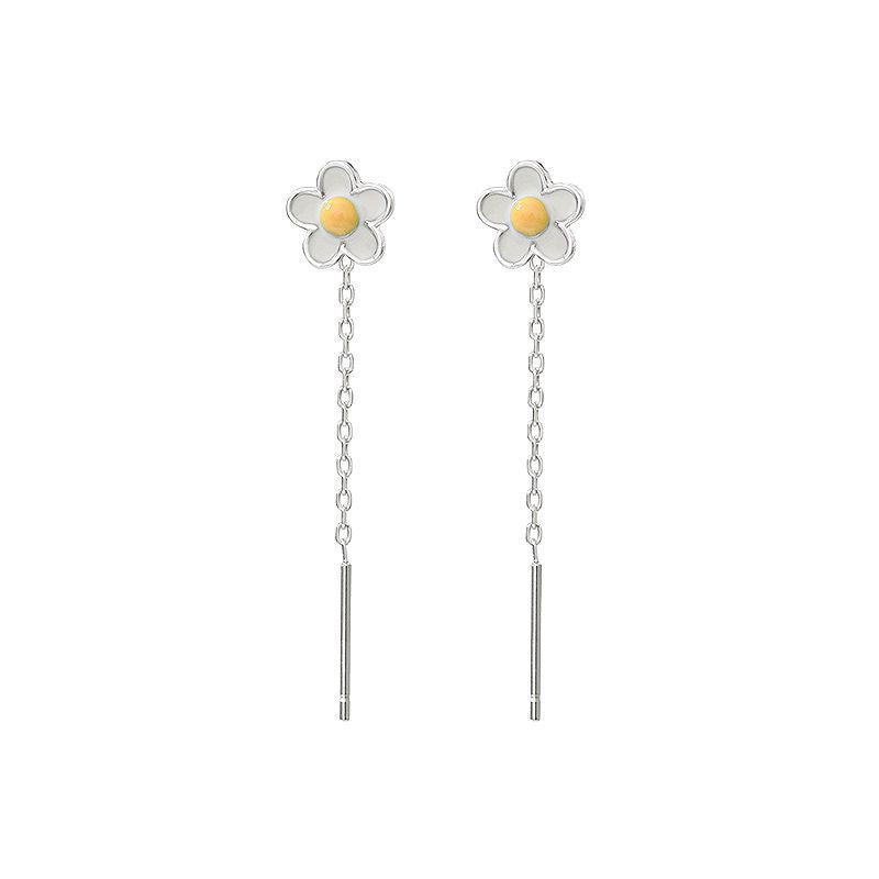 Women's Sterling Sier Egg Yolk Flower Trendy Summer Ear Line