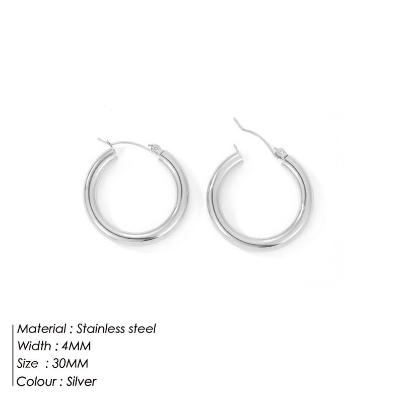 Stainless Steel Female Niche Fashion Hollow Simple Earrings