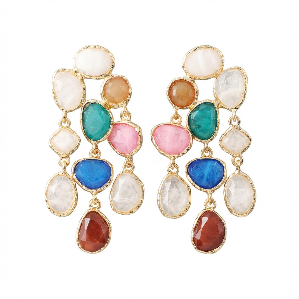 Fashion Candy Color Dopamine Colorful Crystals Rings