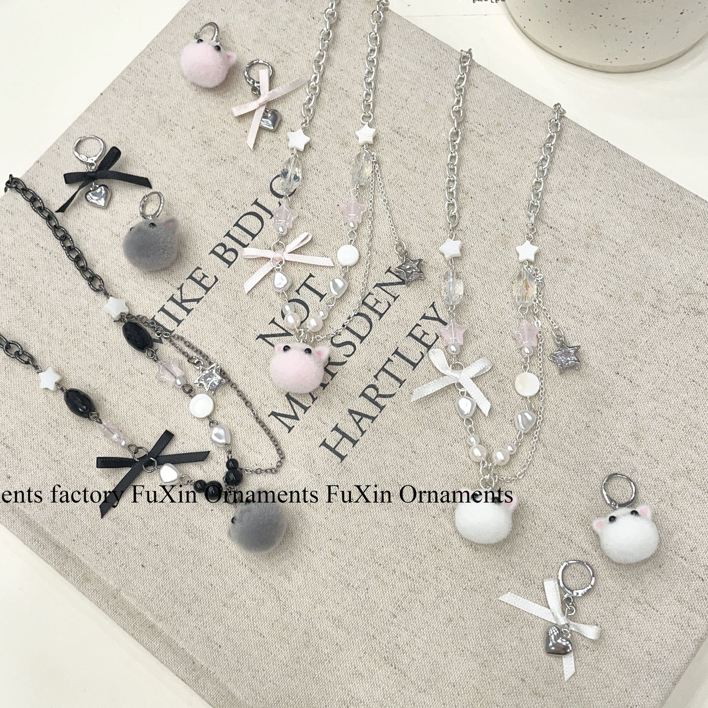 Unique Design Cartoon Cute Bow Cat Sweet Necklaces