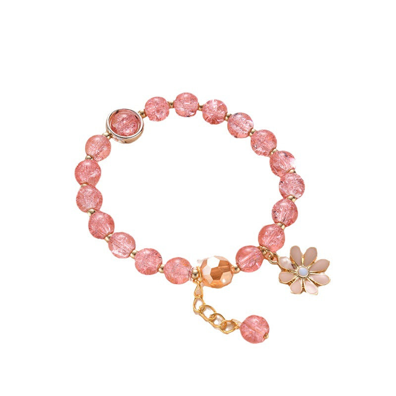 Explosion Flower Crystal Female Pink Sunflower Bracelets