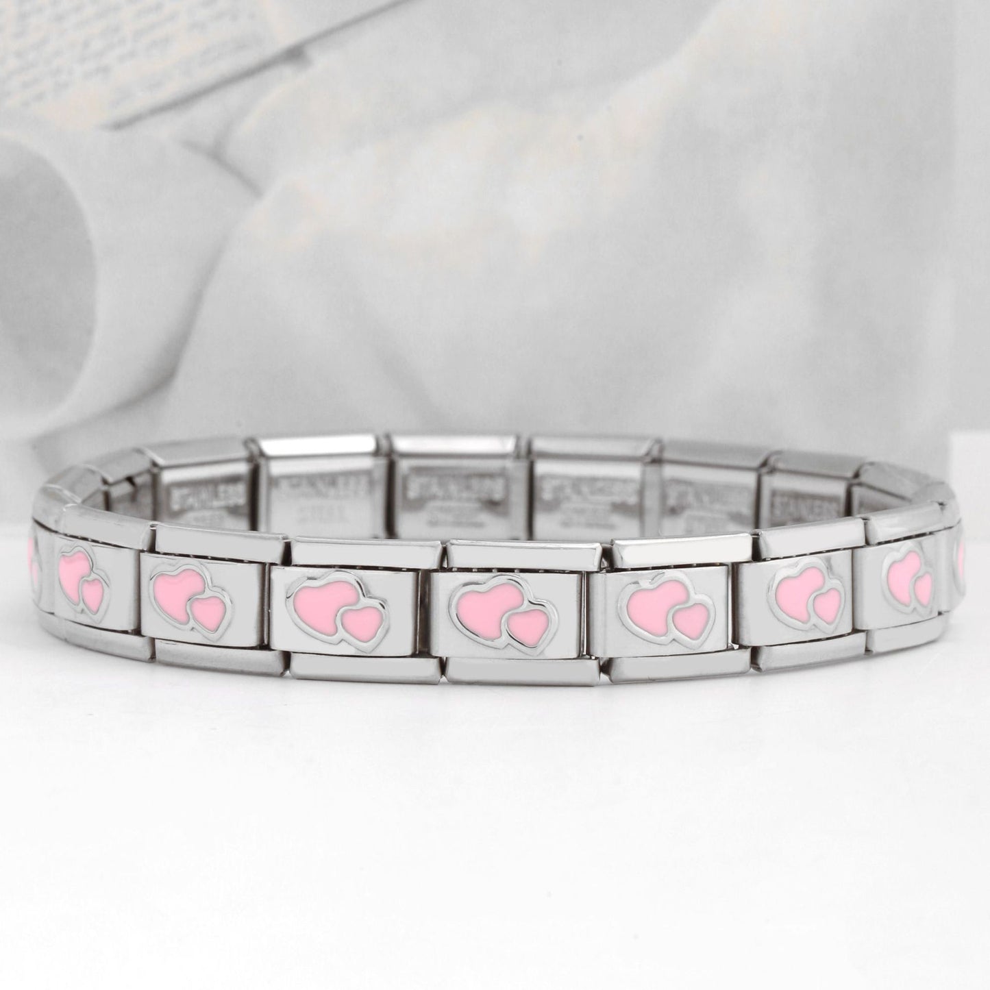 Stainless Steel Heart Love Purple Pink Bracelets