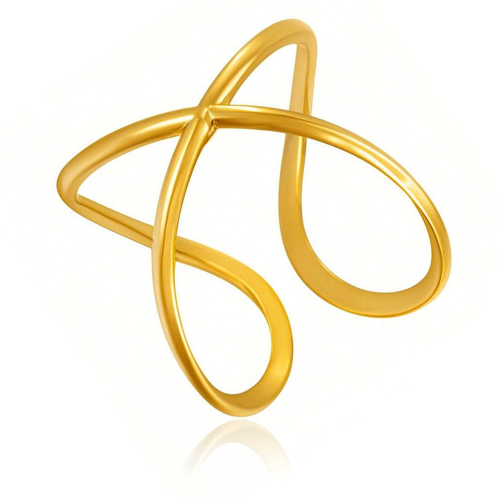 Stainless Steel Irregular Line Love Heart-shaped High-grade Ring