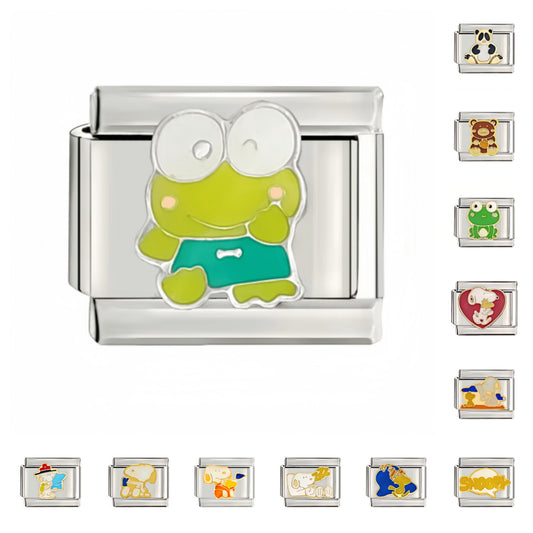 Welding Pattern Oil Dripping Cartoon Italian Bracelets