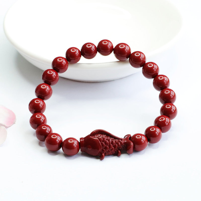 Cinnabar Purple Gold Sand Blessing Card Chalcedony Chinese Live Bracelets