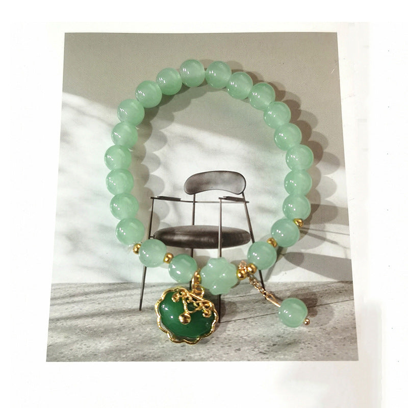 Colorful Gold Lotus Seedpod Cultural Creative Imitation Jade Scenic Bracelet