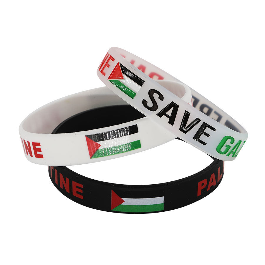 Flag Palestinian Silicone International Commemorative Wristband Bracelets