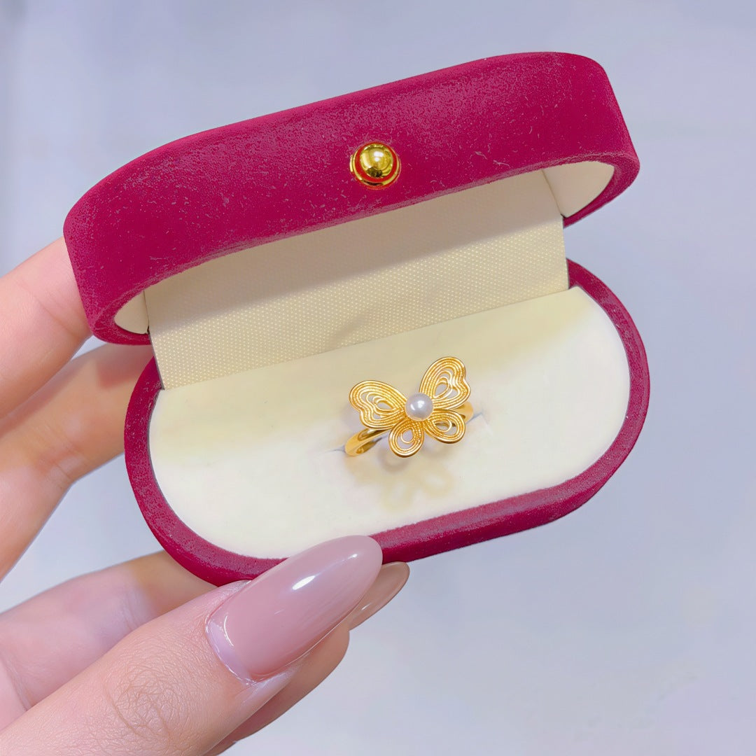 Women's Alluvial Gold Retro Affordable Luxury Design Brass Plated Fashion Ring