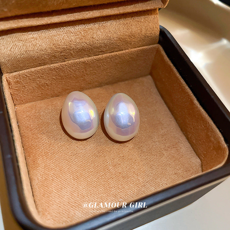 Needle Beanie Mermaid Pearl Personality French Style Earrings