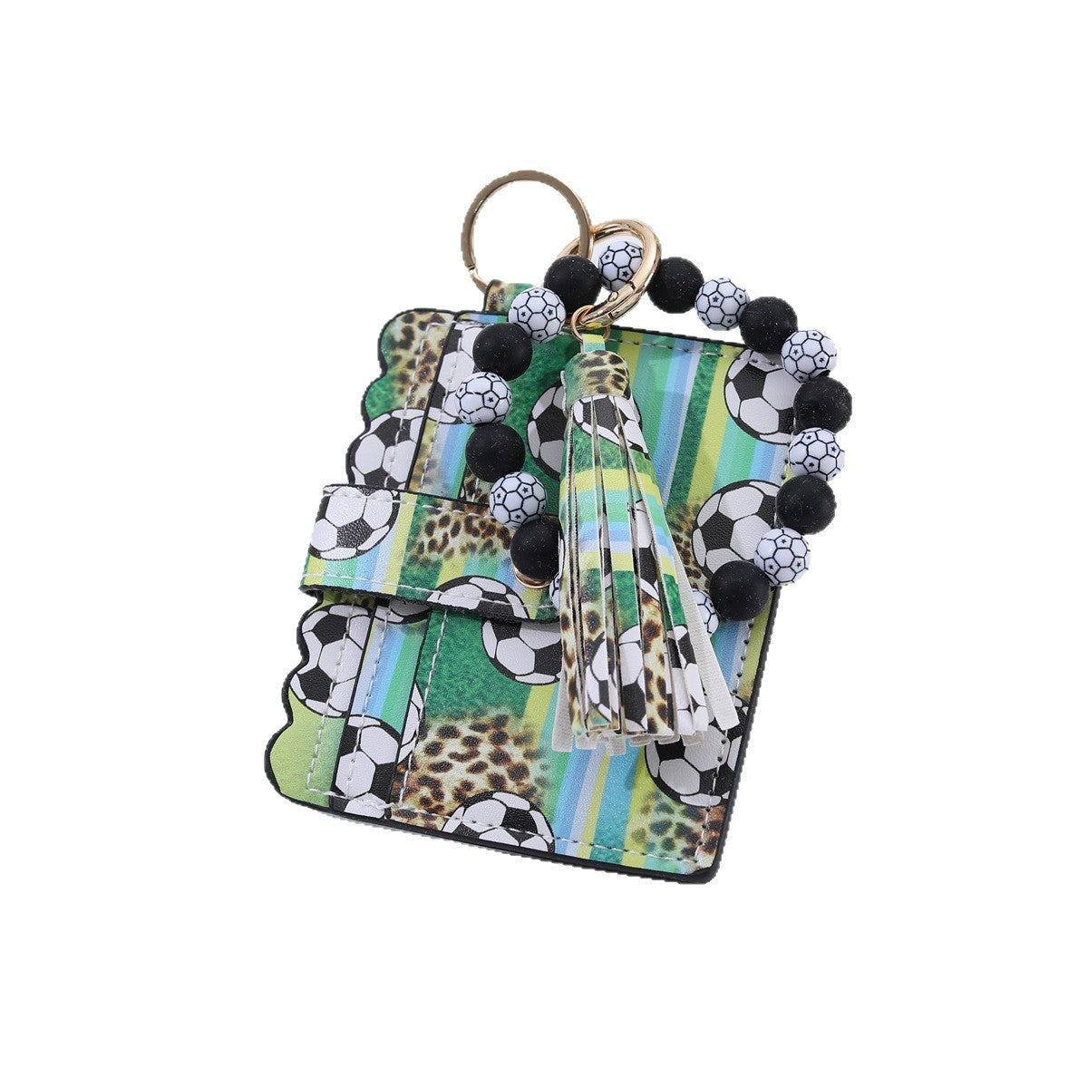 Sports Wooden Bead Card Holder Document Bracelets