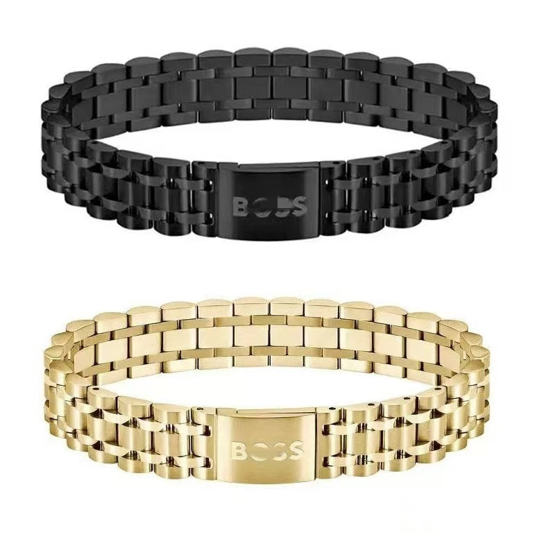 Men's Stainless Steel Strap Business Fashion Gift For Father's Bracelet