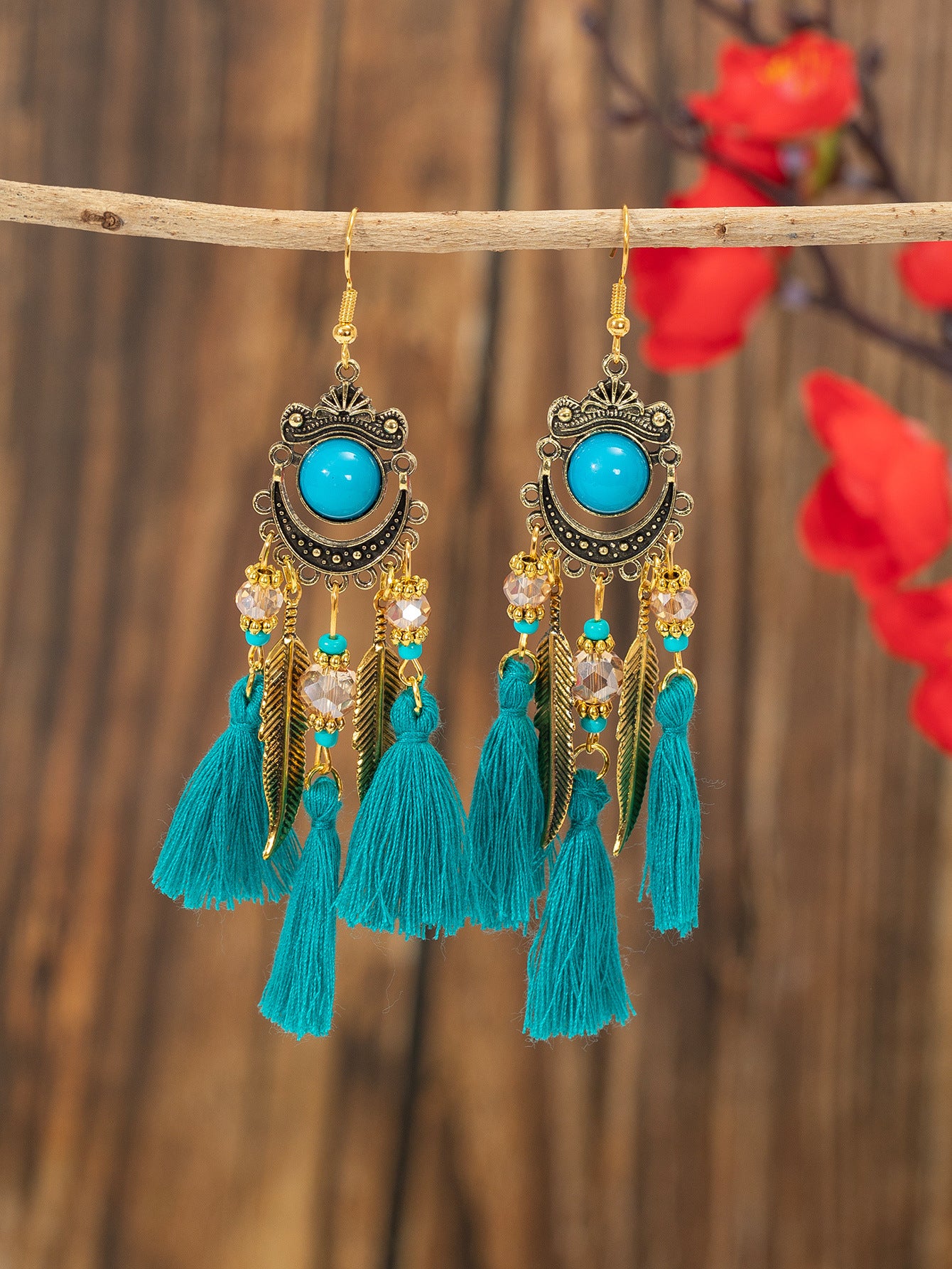 Style Retro Long Fringe Ear Hook Bohemian Yunnan Earrings