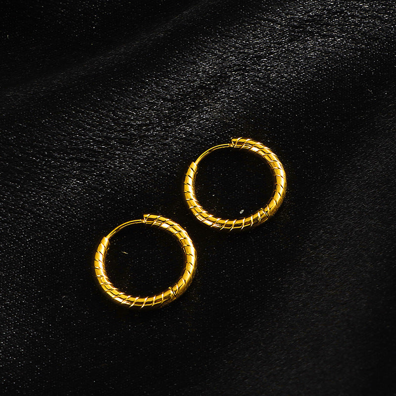 Clip Fashion Popular Knock Pattern Titanium Steel Ear Buckle