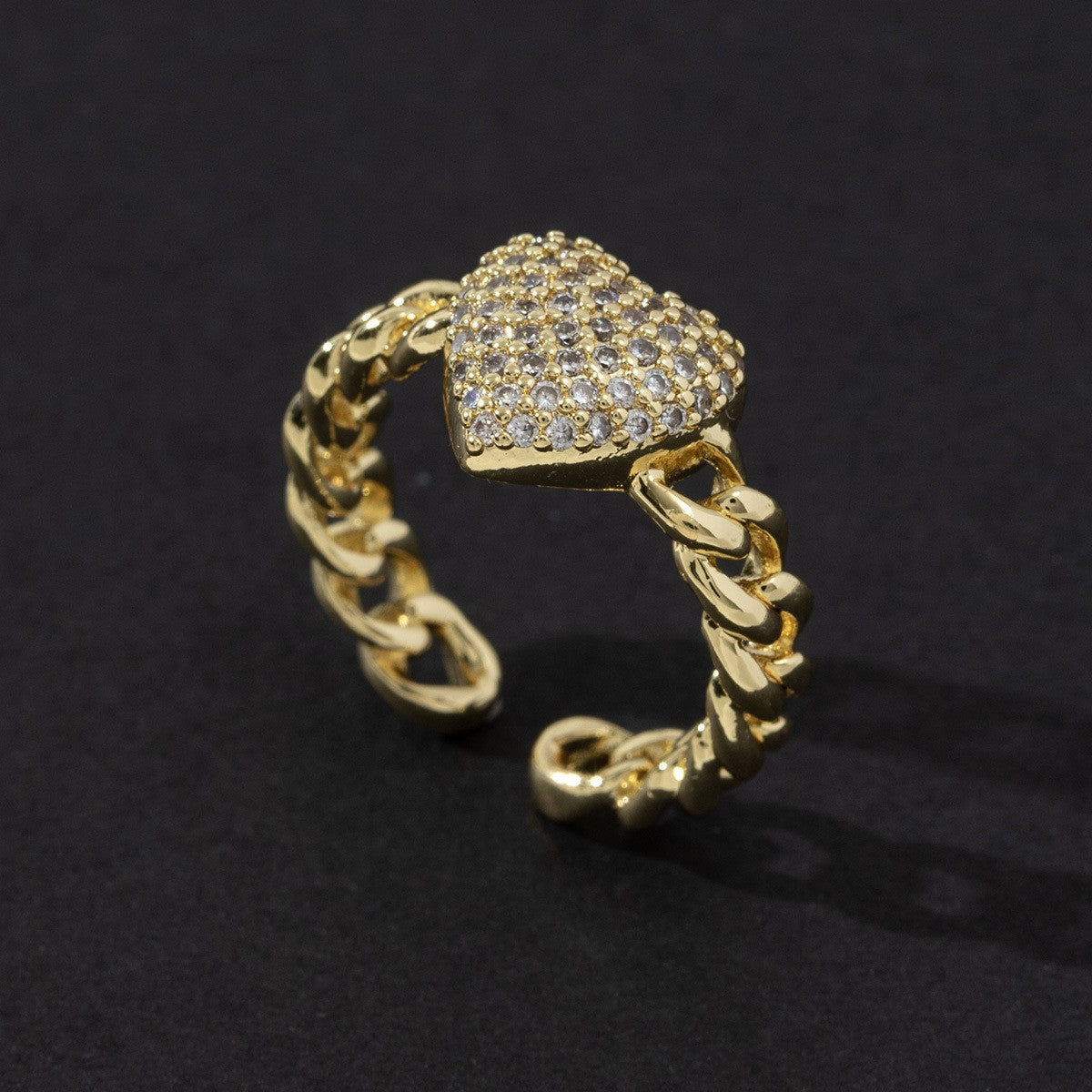 Cute Open Fashion Zircon Female Simple Ring
