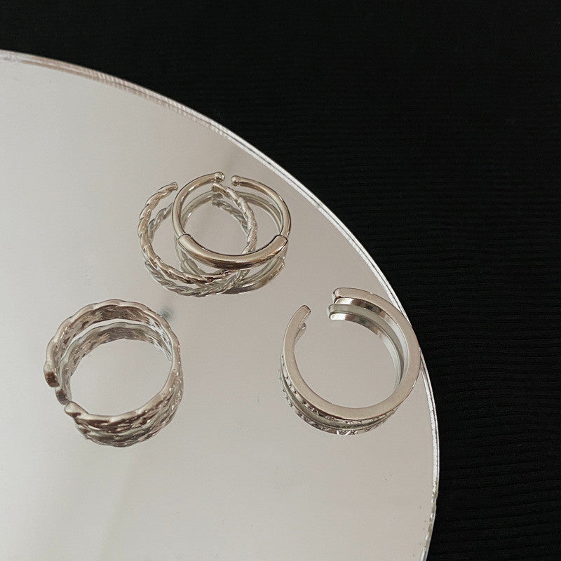 Cold Style Simple Suit Combination Female Opening Adjustable Index Finger Ring