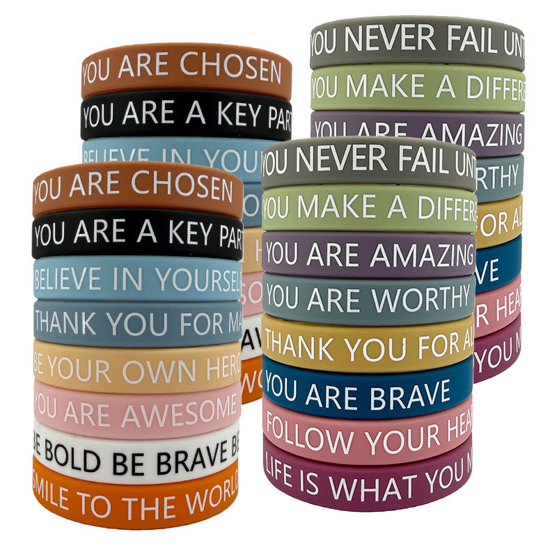 Inspirational English Slogan Silicone Positive Energy Bracelet